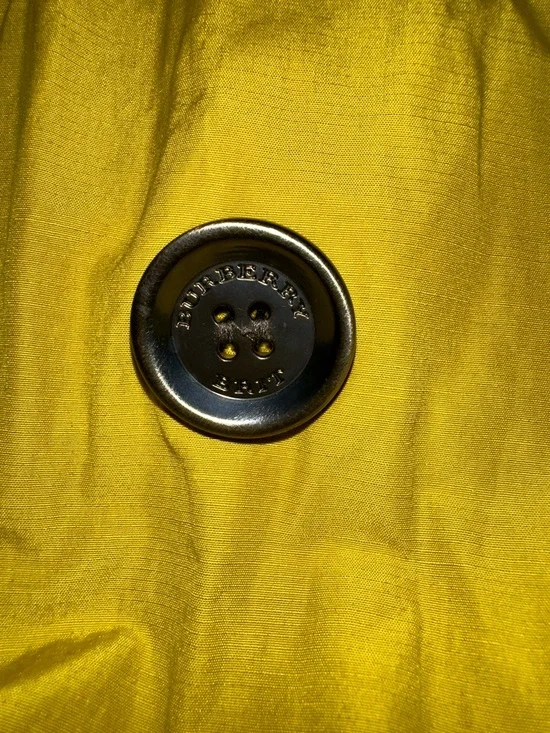 Burberry Brit Yellow/Green Double-Breasted Trench Coat with Belt Sz 10 - Picture 5 of 13